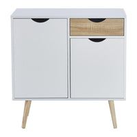 Mobiletto Bolt 2 Ante E 1 Cassetto 80x40x80 Bianco/naturale