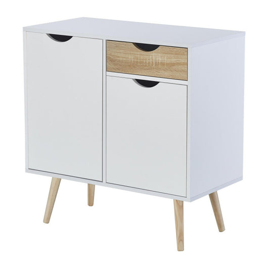 Mobiletto Bolt 2 Ante E 1 Cassetto 80x40x80 Bianco/naturale