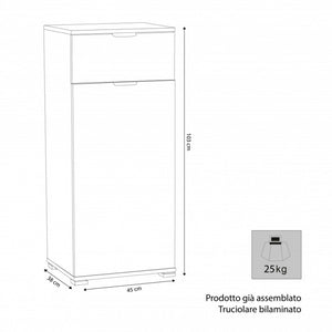 MOBILETTO CON 1 ANTA E 1 CASSETTO NATURALE