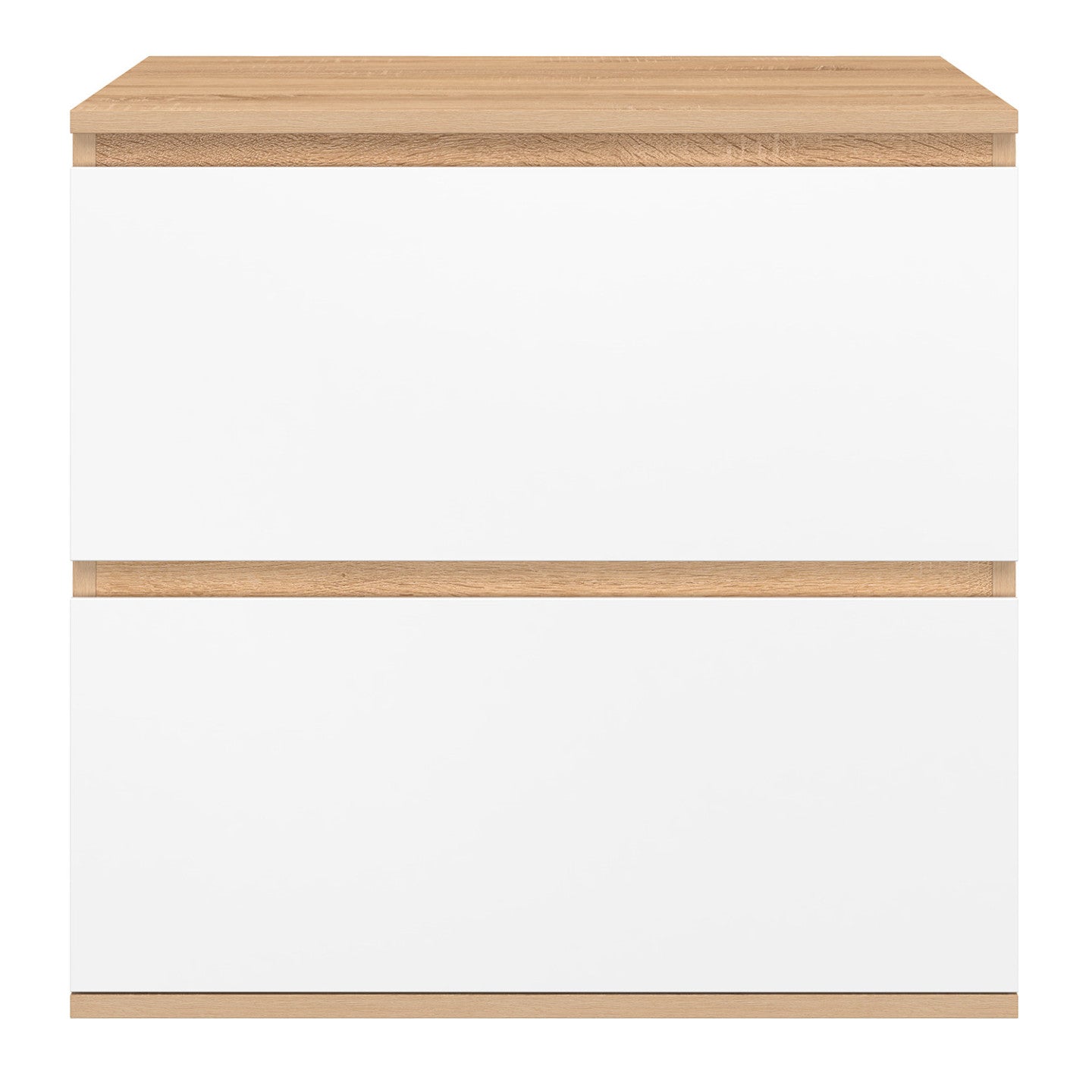 IDMarket - Mobiletto da bagno a 2 cassetti a sospensione TOMI in faggio e bianco