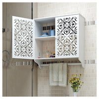 Mobiletto Da Bagno A Parete Con Portasciugamani Armadietto In Mdf A 2 Livelli