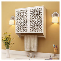 Mobiletto Da Bagno A Parete Con Portasciugamani Armadietto In Mdf A 2 Livelli