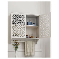 Mobiletto Da Bagno A Parete Con Portasciugamani Armadietto In Mdf A 2 Livelli