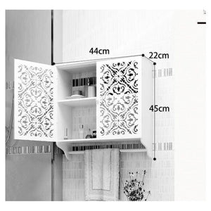 Mobiletto Da Bagno A Parete Con Portasciugamani Armadietto In Mdf A 2 Livelli