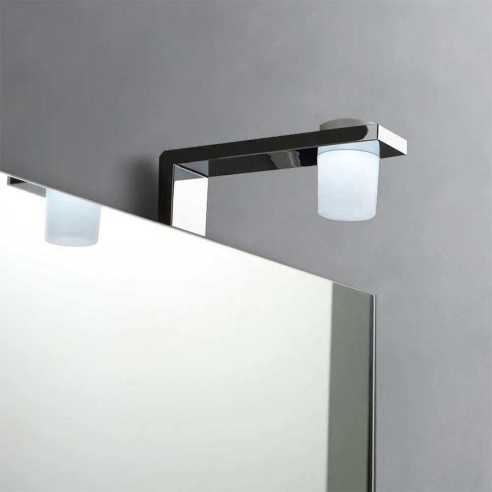 Mobiletto da bagno sospeso 55 cm rovere grigio con lavabo e specchio incluso