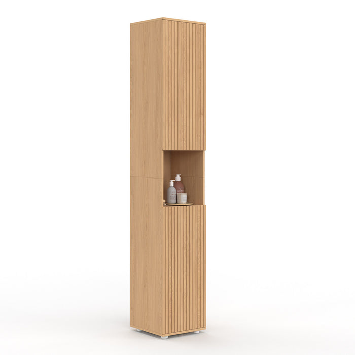 IDMarket - Mobiletto da bagno VICTOR a 2 ante e 1 nicchia con effetto dogato