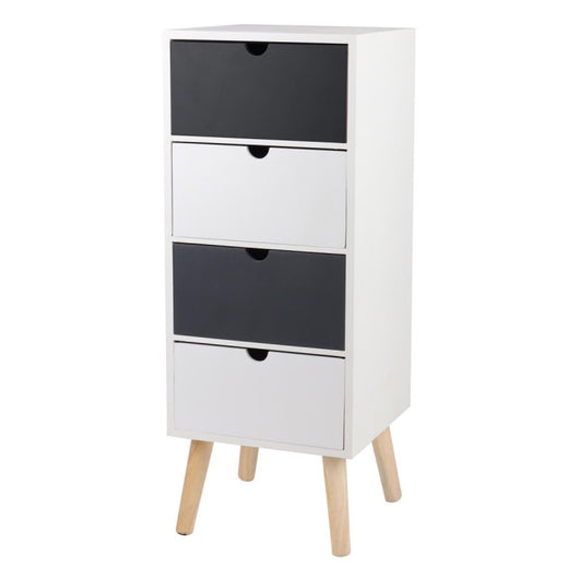 Mobiletto Flynn 4 Cassetti 29x29x76 Bianco/grigio
