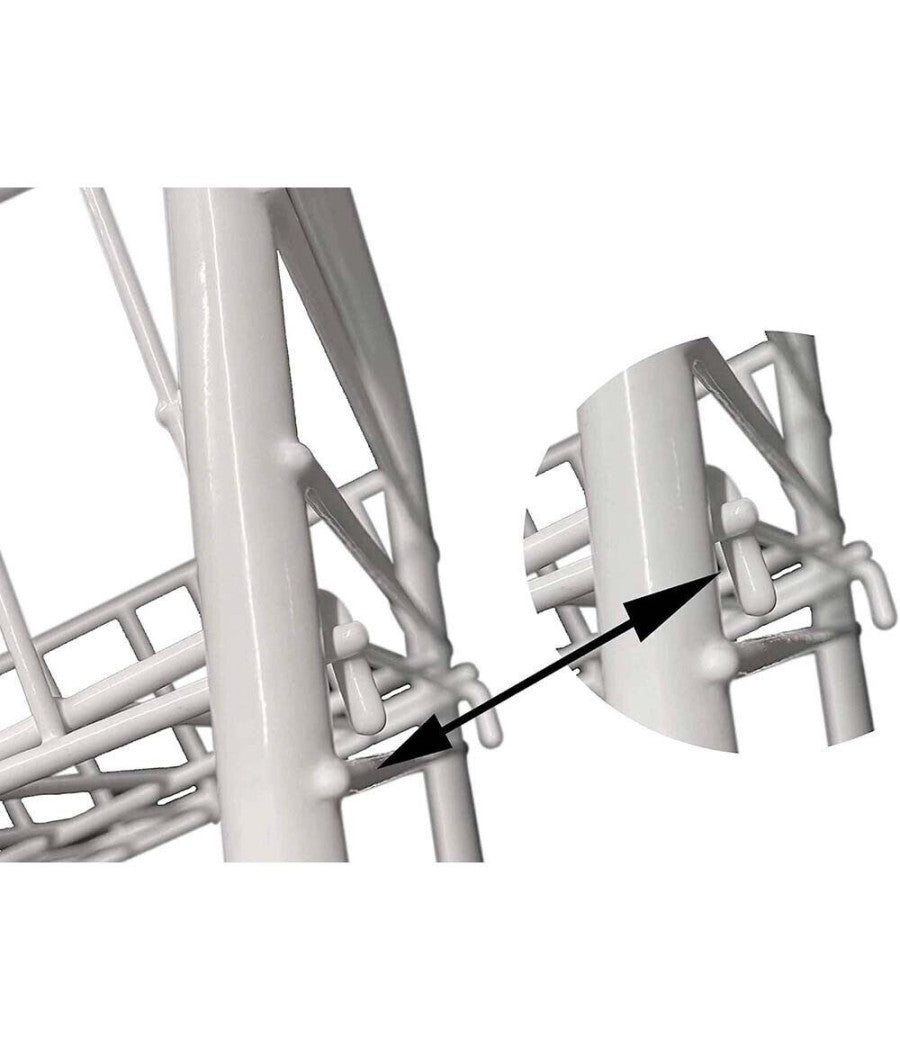 Mobiletto In Metallo Porta Oggetti 2 Ripiani Bianco Scaffale Bagno 32x36cm 52530         