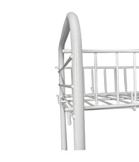 Mobiletto In Metallo Porta Oggetti 2 Ripiani Bianco Scaffale Bagno 32x36cm 52530         