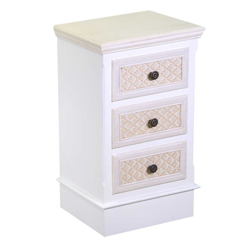 Mobiletto legno losanna 3 cassetti crema cm 37x30h64