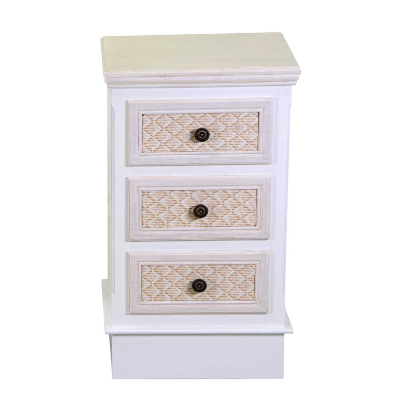 Mobiletto legno losanna 3 cassetti crema cm 37x30h64