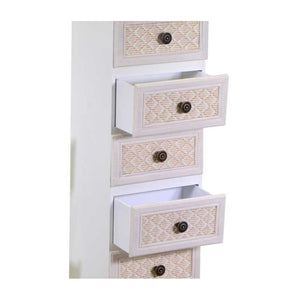 Mobiletto legno losanna 6 cassetti crema cm 29x23h95