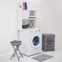 Mobiletto sopra lavatrice in pvc bianco in kit di montaggio