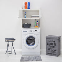 Mobiletto sopra lavatrice in pvc bianco in kit di montaggio