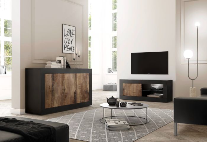 Mobile porta tv design moderno, porta tv Beta Nero e Pero  ZLCBSC-PTNP