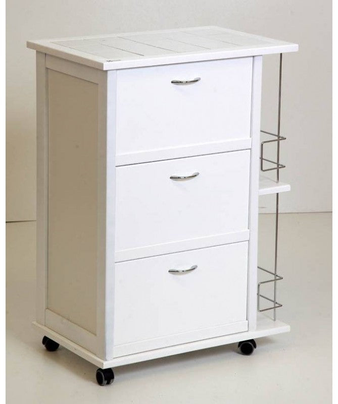 Carrello Vesuvio 3 Ante Con Portabottiglie - Rovere