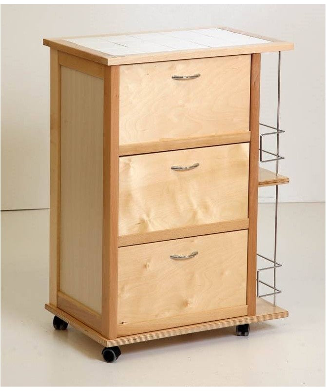 Carrello Vesuvio 3 Ante Con Portabottiglie - Rovere