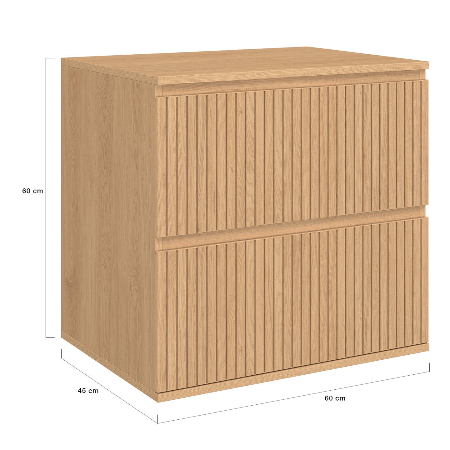 IDMarket - Mobiletto VICTOR a 2 cassetti sospesi con effetto doga