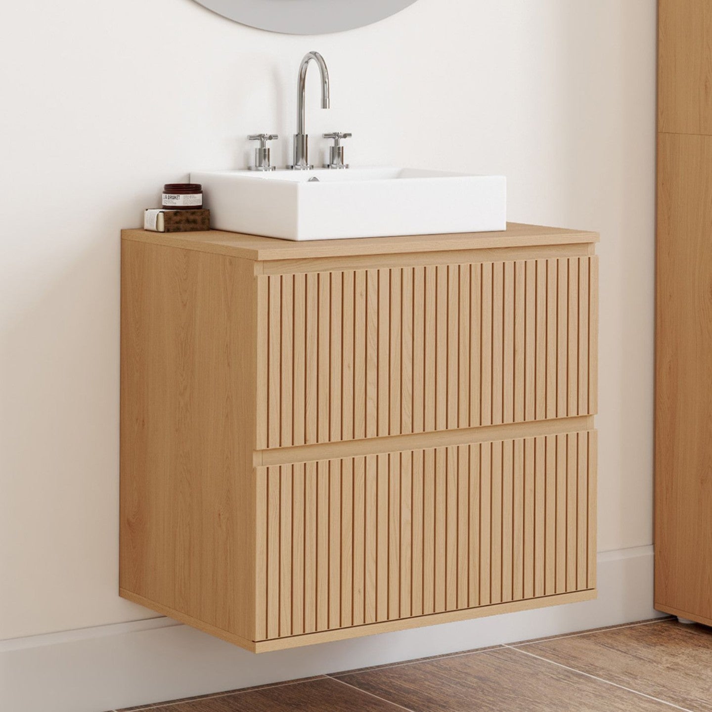 IDMarket - Mobiletto VICTOR a 2 cassetti sospesi con effetto doga