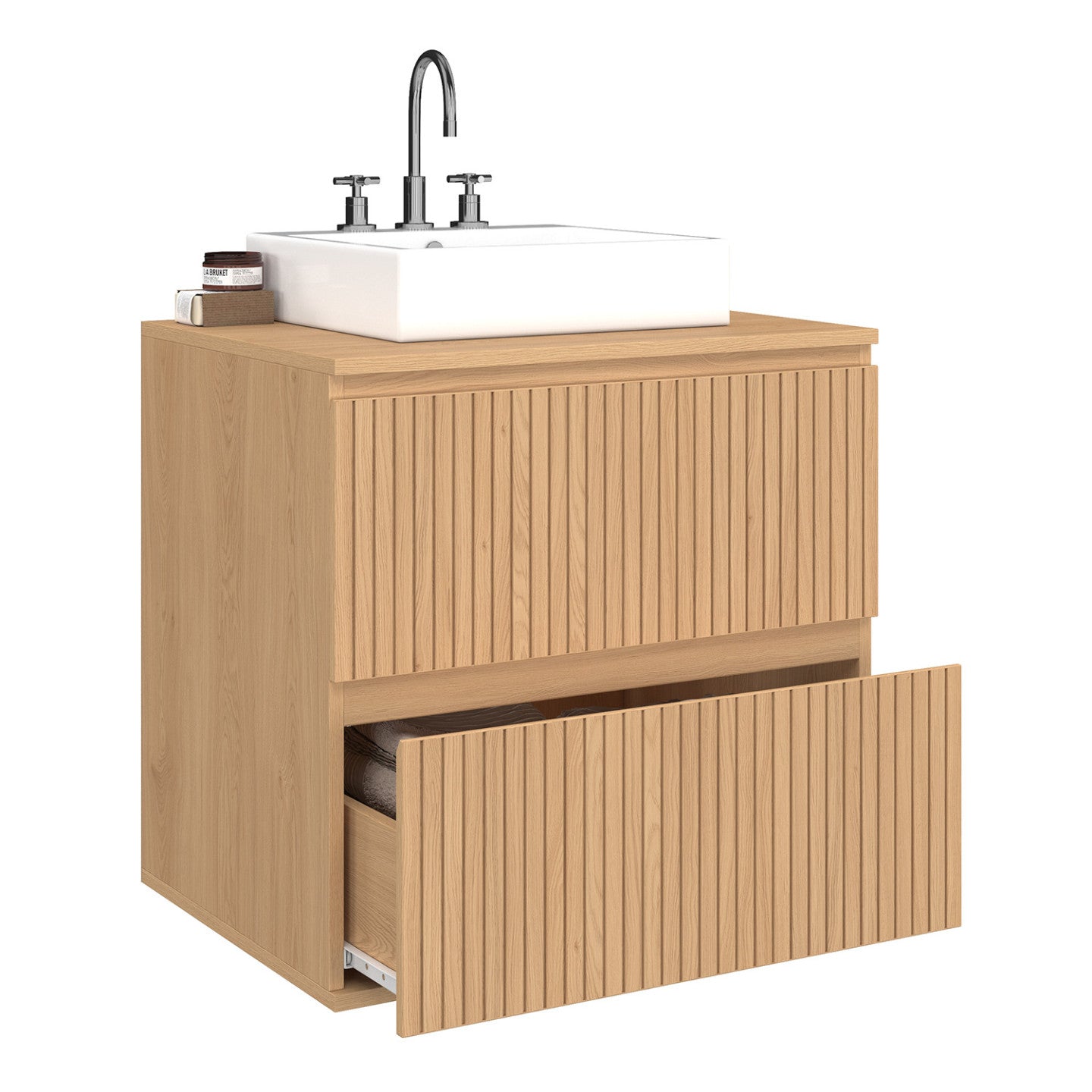 IDMarket - Mobiletto VICTOR a 2 cassetti sospesi con effetto doga