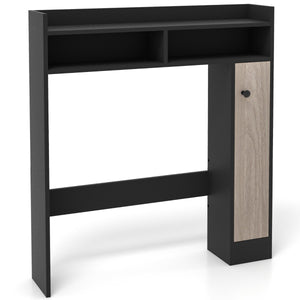 Mobiletto da bagno sopra il water con ripiani regolabili anta singola-Organizzatore da bagno salvaspazio Nero