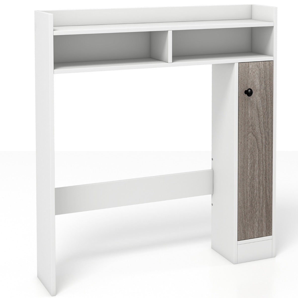 Mobiletto da bagno sopra il water con ripiani regolabili anta singola-Organizzatore da bagno salvaspazio Bianco