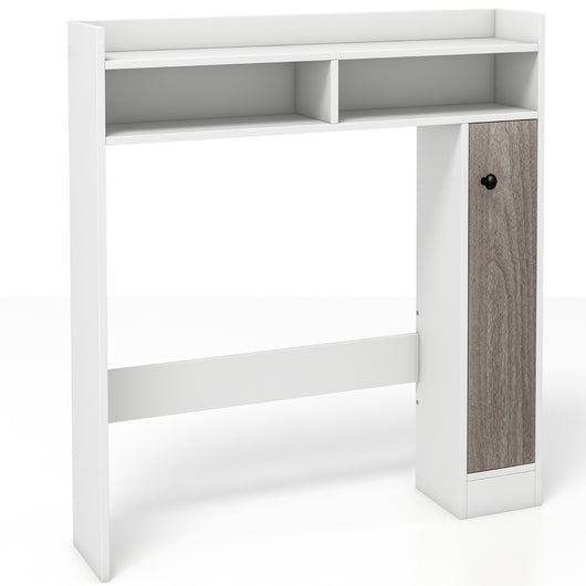 Mobiletto da bagno sopra il water con ripiani regolabili anta singola-Organizzatore da bagno salvaspazio Bianco