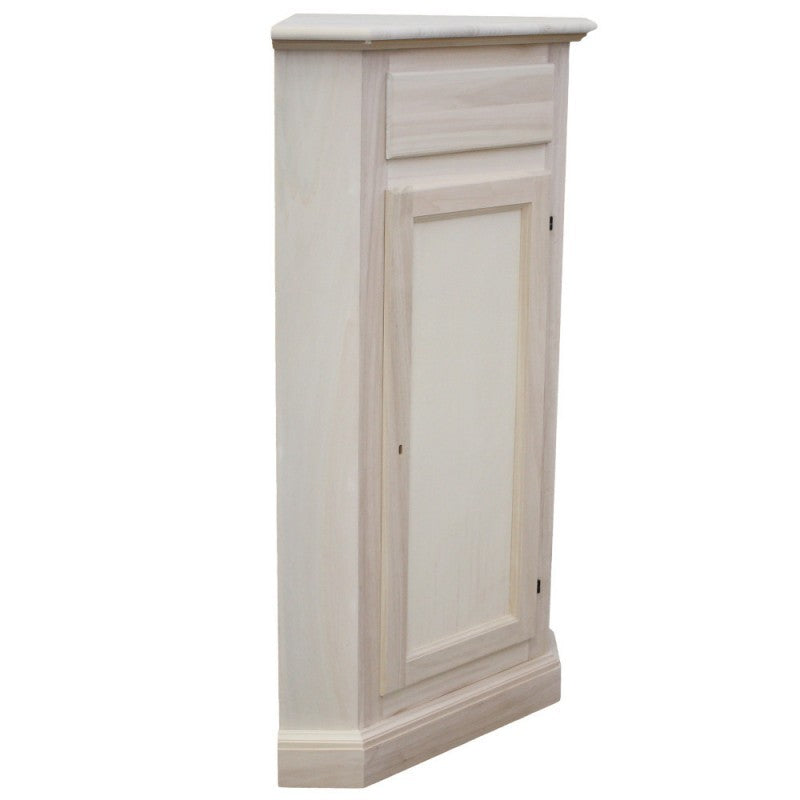 Angolare in legno classico 1 porta 1 cassetto grezzo l.54 x 54 h.130 (5010) - Mobili 2G