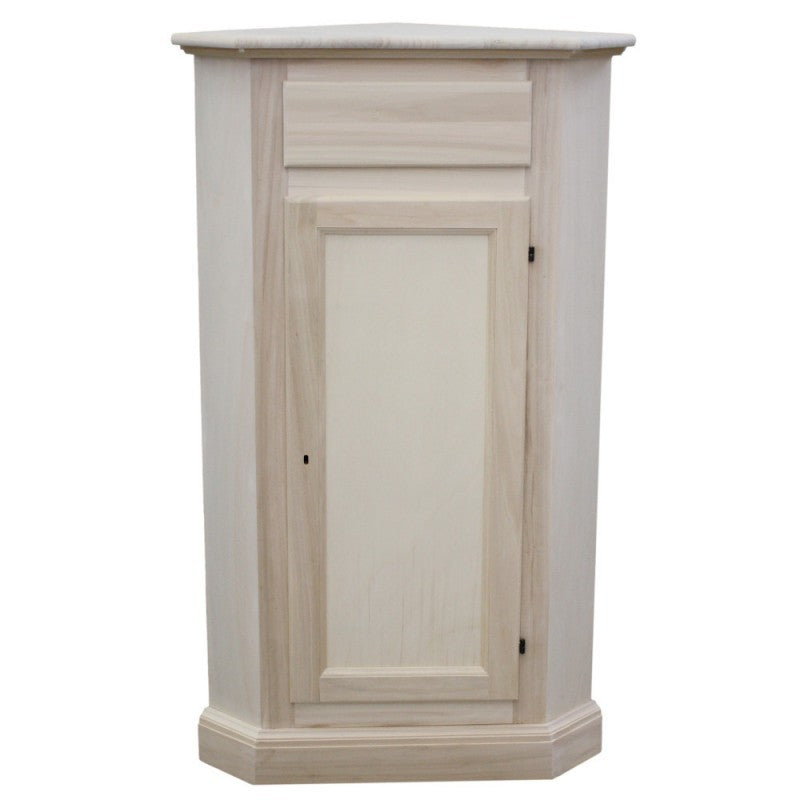 Angolare in legno classico 1 porta 1 cassetto grezzo l.54 x 54 h.130 (5010) - Mobili 2G