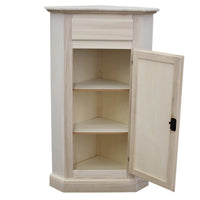 Angolare in legno classico 1 porta 1 cassetto grezzo l.54 x 54 h.130 (5010) - Mobili 2G