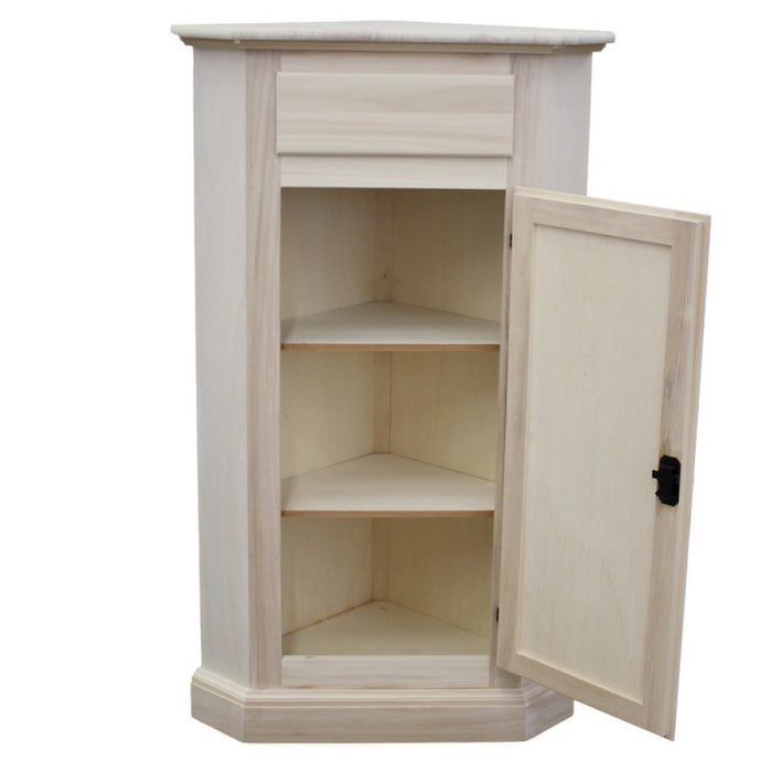 Angolare in legno classico 1 porta 1 cassetto grezzo l.54 x 54 h.130 (5010) - Mobili 2G