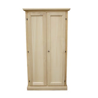 Armadietto dispensa 2 porte 3 ripiani in legno grezzo 86x45x161 (712) - Mobili 2G