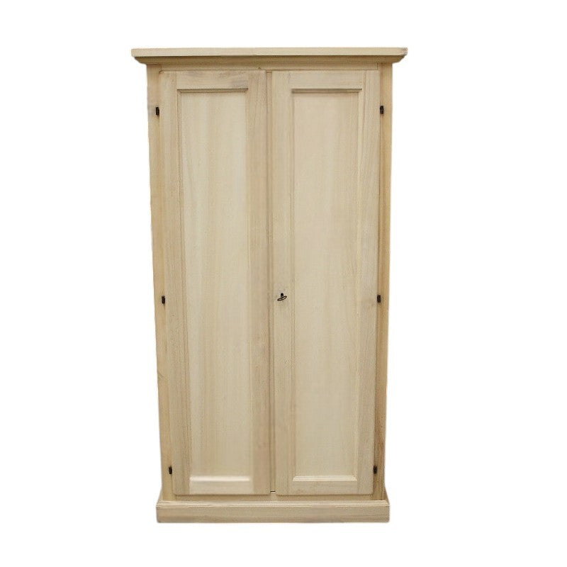 Armadietto dispensa 2 porte 3 ripiani in legno grezzo 86x45x161 (712) - Mobili 2G