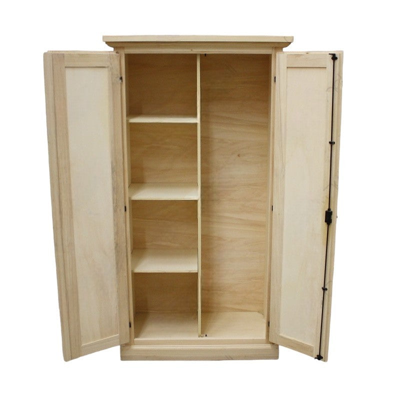 Armadietto dispensa 2 porte 3 ripiani in legno grezzo 86x45x161 (712) - Mobili 2G