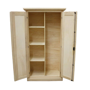 Armadietto dispensa 2 porte 3 ripiani in legno grezzo 86x45x161 (712) - Mobili 2G