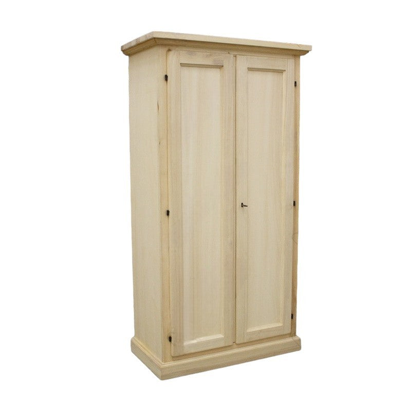 Armadietto dispensa 2 porte 3 ripiani in legno grezzo 86x45x161 (712) - Mobili 2G