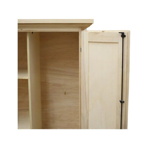 Armadietto dispensa 2 porte 3 ripiani in legno grezzo 86x45x161 (712) - Mobili 2G