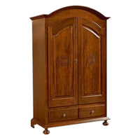 Armadio 2 ante arte povera con incisione legno tinta noce 125x61x200 - Mobili 2G