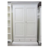 Armadio 2 ante in legno arte povera bianco shabby 125x61x200 (1246) - Mobili 2G