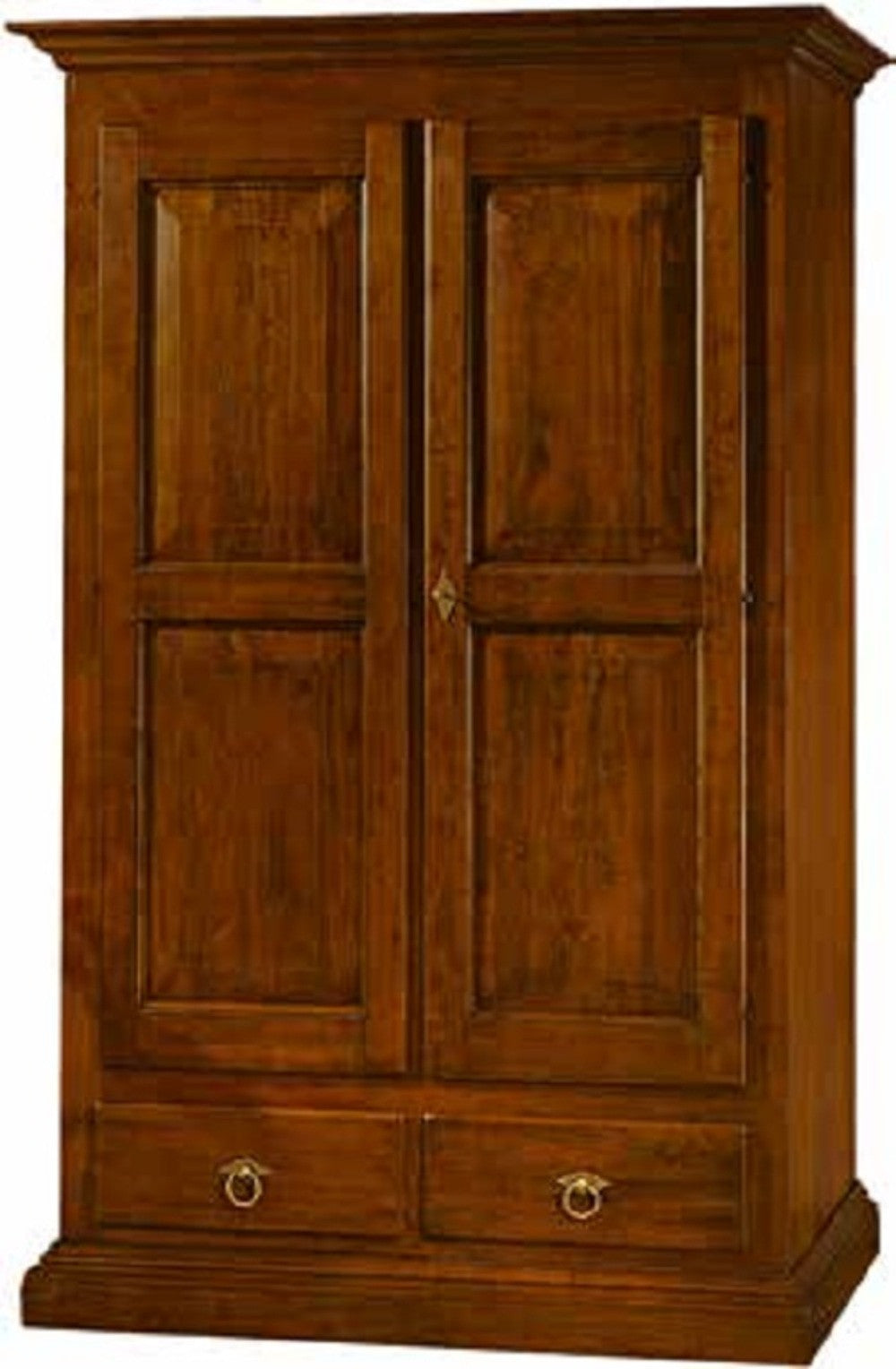 Armadio 2 ante in legno massello tinta noce 125 x 61 x 200 (246) - Mobili 2G