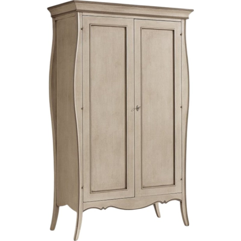 Armadio 2 ante legno shabby avorio anticato e tortora 127x64x212 (1462) - Mobili 2G