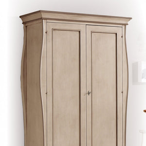 Armadio 2 ante legno shabby avorio anticato e tortora 127x64x212 (1462) - Mobili 2G