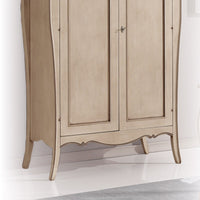 Armadio 2 ante legno shabby avorio anticato e tortora 127x64x212 (1462) - Mobili 2G