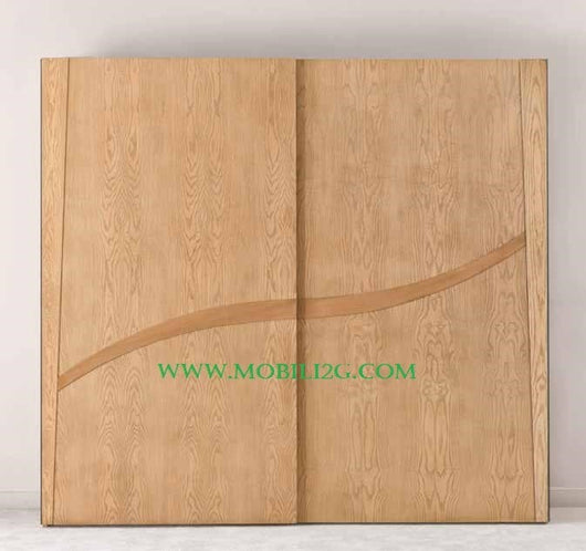 Armadio 2 ante scorrevole in legno di frassino 265x60x246