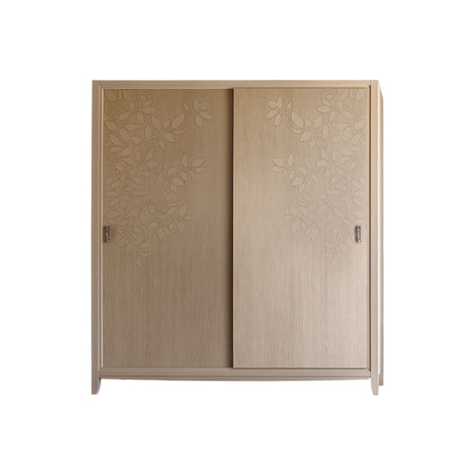 Armadio 2 ante scorrevoli in legno con decoro foglia naturale l.200 p.64 h.220 - Mobili 2G