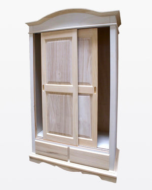 armadio 2 ante scorrevoli legno grezzo 122x59x200 (296) - Mobili 2G