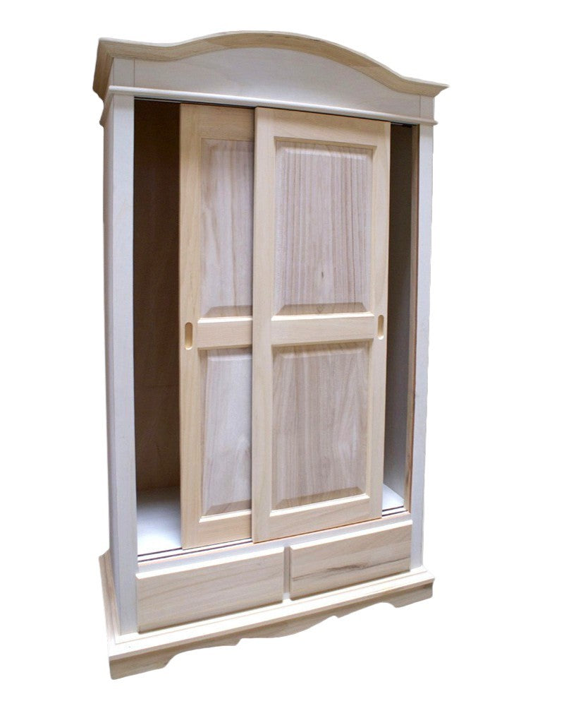 armadio 2 ante scorrevoli legno grezzo 122x59x200 (296) - Mobili 2G