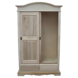 Armadio 2 ante scorrevoli legno shabby nero consumato 122x59x200 - Mobili 2G