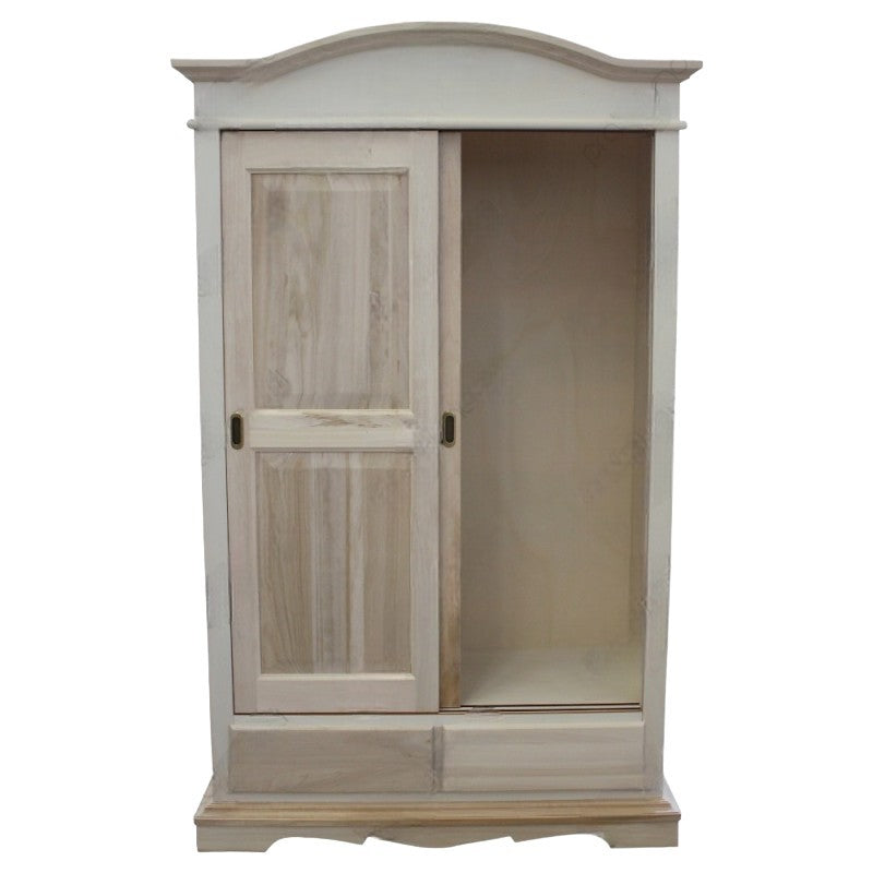 Armadio 2 ante scorrevoli legno shabby nero consumato 122x59x200 - Mobili 2G