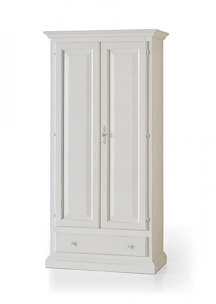 Armadio 2 porte 1 cassetto legno grezzo 90x45x180